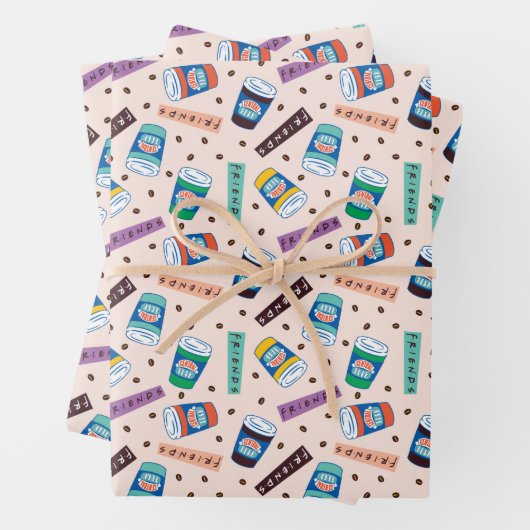 FRIENDS™ | Coffee-patroonpatroon met wieltjes Inpakpapier Vel (In situ)