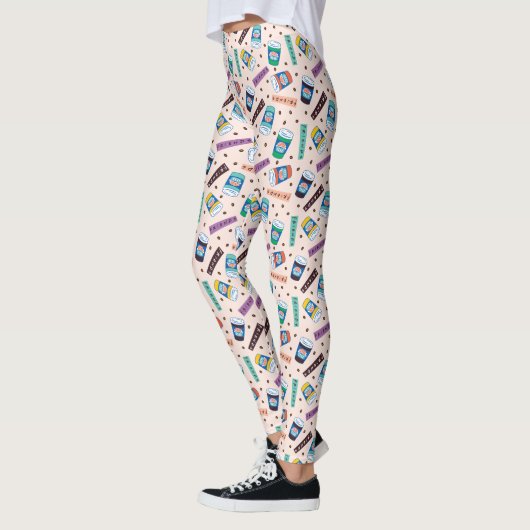 FRIENDS™ | Coffee-patroonpatroon met wieltjes Leggings (Links)