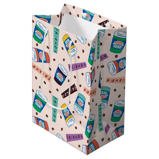 FRIENDS™ | Coffee-patroonpatroon met wieltjes Medium Cadeauzakje (Voorkant Gekanteld)