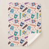 FRIENDS™ | Coffee-patroonpatroon met wieltjes Sherpa Deken (Voorkant)