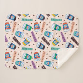 FRIENDS™ | Coffee-patroonpatroon met wieltjes Sherpa Deken (Voorkant (horizontaal))