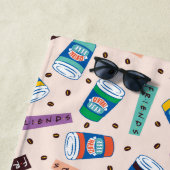 FRIENDS™ | Coffee-patroonpatroon met wieltjes Strandlaken (In situ)