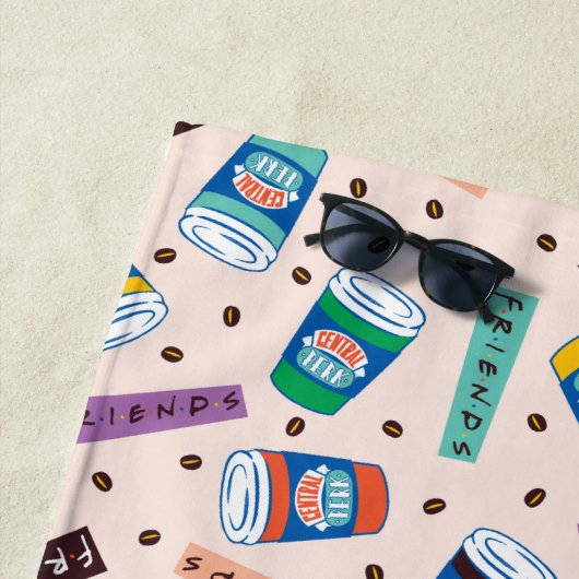 FRIENDS™ | Coffee-patroonpatroon met wieltjes Strandlaken (In situ)