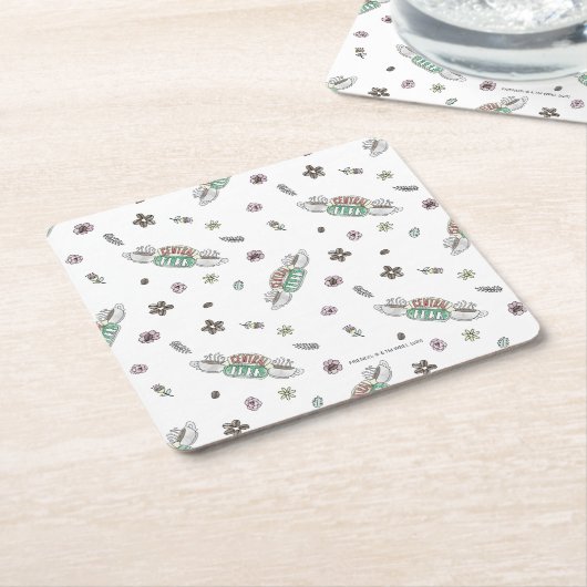 FRIENDS™ | Coffee-Waterverf voor centrale perk Kartonnen Onderzetters (Schuin)