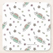 FRIENDS™ | Coffee-Waterverf voor centrale perk Kartonnen Onderzetters (Voorkant)