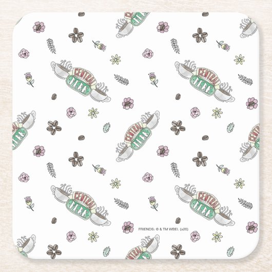 FRIENDS™ | Coffee-Waterverf voor centrale perk Kartonnen Onderzetters (Voorkant)