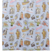 FRIENDS™ Colorful Cartoon Pattern Douchegordijn (Voorkant)