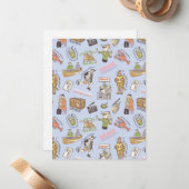 FRIENDS™ Colorful Cartoon Pattern Notitiekaartje (Voorkant / Achterkant in situ)