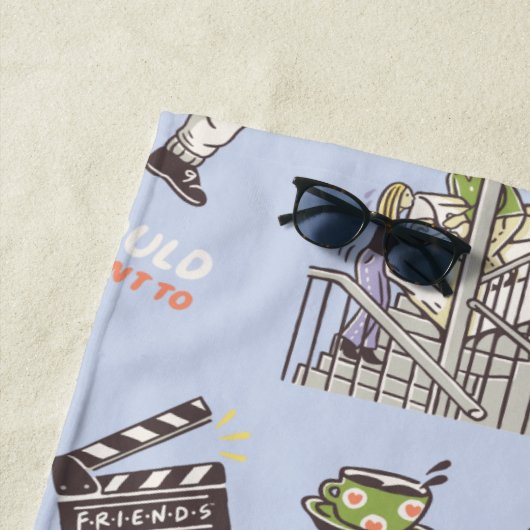 FRIENDS™ Colorful Cartoon Pattern Strandlaken (In situ)