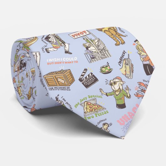 FRIENDS™ Colorful Cartoon Pattern Stropdas (Opgerold)