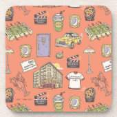 FRIENDS™ Colorful Icons Pattern Bier Onderzetter (Voorkant)
