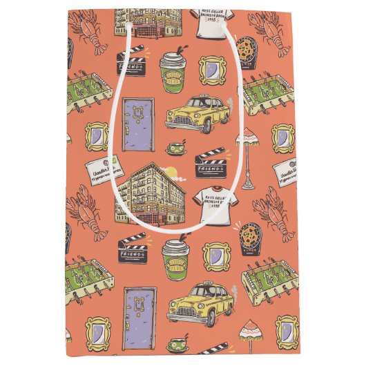 FRIENDS™ Colorful Icons Pattern Medium Cadeauzakje (Voorkant)