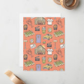 FRIENDS™ Colorful Icons Pattern Notitiekaartje (Voorkant / Achterkant in situ)