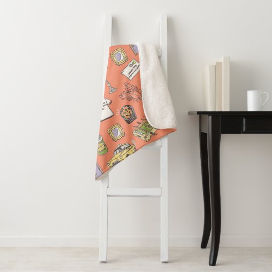 FRIENDS™ Colorful Icons Pattern Sherpa Deken (In situ)