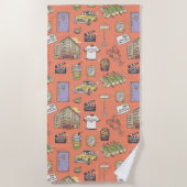 FRIENDS™ Colorful Icons Pattern Strandlaken (Voorkant)