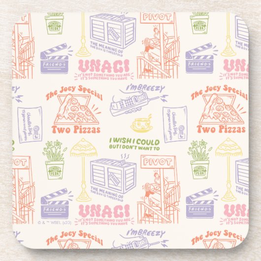 FRIENDS™ Colorful Quotten Pattern Bier Onderzetter (Voorkant)