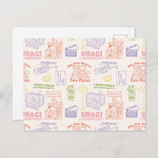 FRIENDS™ Colorful Quotten Pattern Briefkaart (Voorkant / Achterkant)