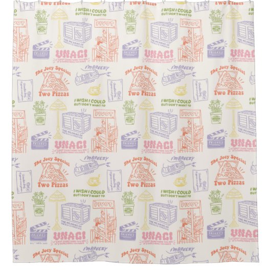 FRIENDS™ Colorful Quotten Pattern Douchegordijn (Voorkant)