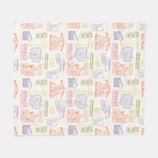 FRIENDS™ Colorful Quotten Pattern Fleece Deken (Voorkant (Horizontaal))