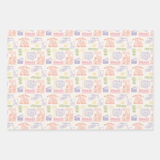 FRIENDS™ Colorful Quotten Pattern Inpakpapier Vel (Voorkant)