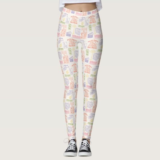 FRIENDS™ Colorful Quotten Pattern Leggings (Voorkant)