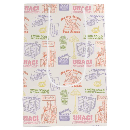 FRIENDS™ Colorful Quotten Pattern Medium Cadeauzakje (Achterkant)