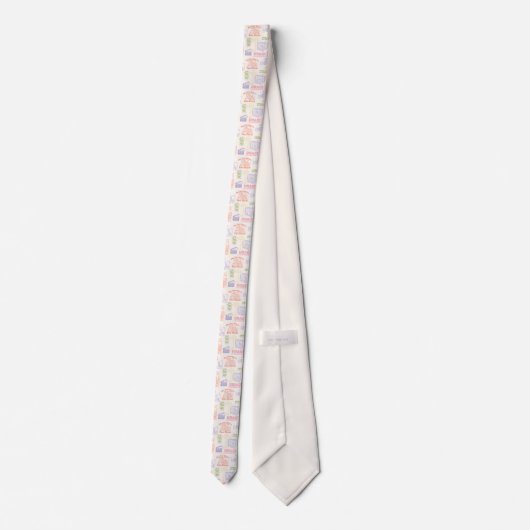 FRIENDS™ Colorful Quotten Pattern Stropdas (Achterkant)