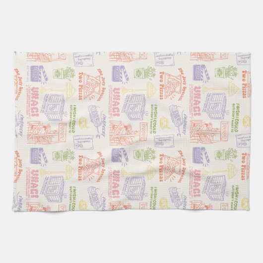 FRIENDS™ Colorful Quotten Pattern Theedoek (Horizontaal)