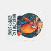 Friends Come And Go Scrappy Stays Humor Chicken Me Fleece Deken (Voorkant (Horizontaal))