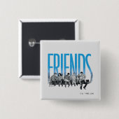 FRIENDS™ | De club Vierkante Button 5,1 Cm (Voorkant /achterkant)