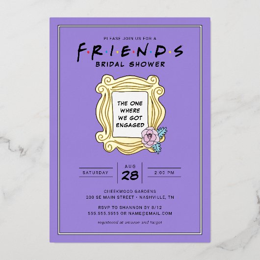 FRIENDS™ | De ene met het Vrijgezellenfeest Folie Uitnodiging (Voorkant)