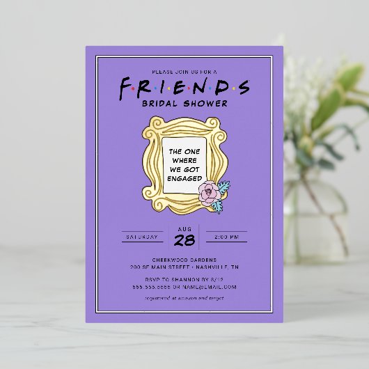 FRIENDS™ | De ene met het Vrijgezellenfeest Folie Uitnodiging (Staand Voorkant)