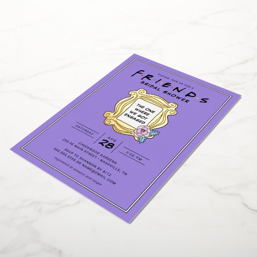 FRIENDS™ | De ene met het Vrijgezellenfeest Folie Uitnodiging (Gedraaid)