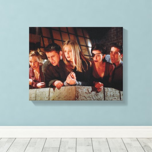 FRIENDS™ | De gang op de Balcony Canvas Afdruk (Insitu (Houten vloer))