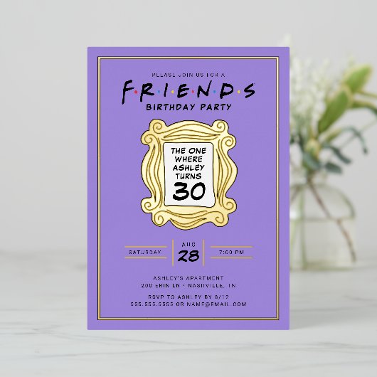 FRIENDS™ | De met de 30e verjaardag Folie Uitnodiging (Staand Voorkant)