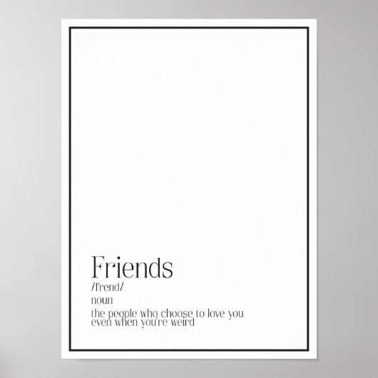Friends Definition Word Art Poster (Voorkant)