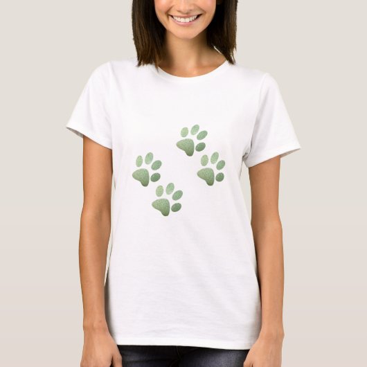 Friends dog sparkle green paw T-Shirt (Voorkant)