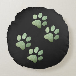 Friends dog sparping light green rond kussen