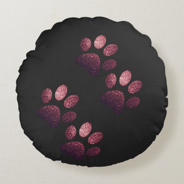 Friends dog sparren donkerrood rond kussen (Voorkant)