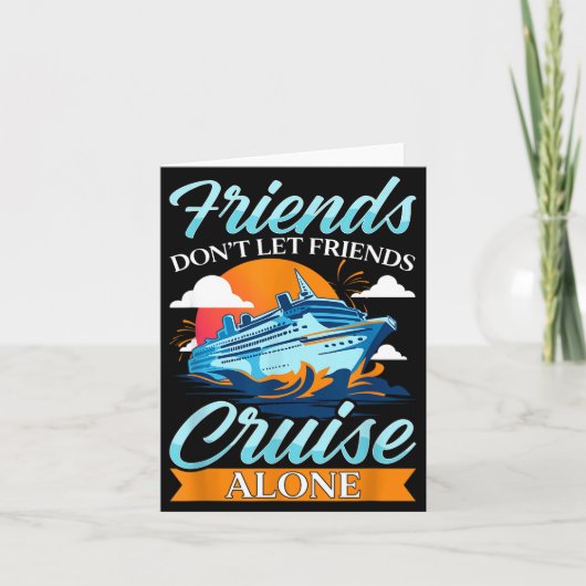 Friends Don't Cruise Alone Funny Cruising Ship Mat Kaart (Voorkant)