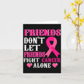 Friends Don't Fight Alone Breast Cancer Awareness  Kaart (Gele Bloem)