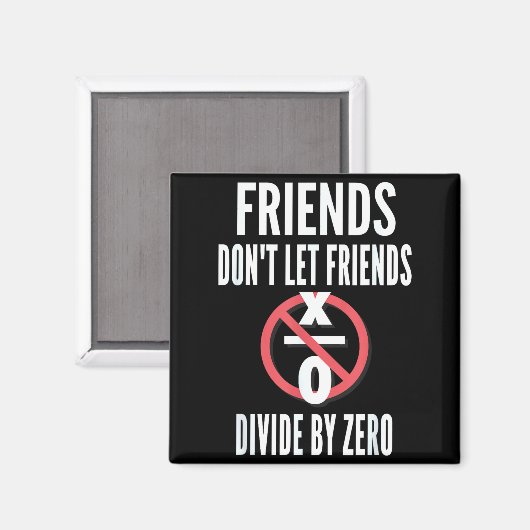 Friends Don't Let Friends Divide By Zero Magneet (Voorkant / Achterkant)