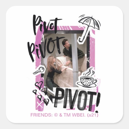 FRIENDS™ | Draai Draai DRAAI! Vierkante Sticker (Voorkant)