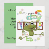 Friends Family Frog Happy Birthday Uitnodiging (Voorkant / Achterkant)