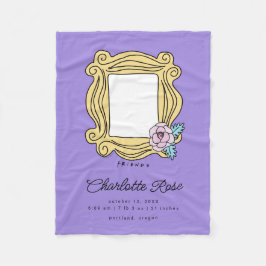 FRIENDS™ Floral Afbeelding Lijst | Baby geboortela Fleece Deken