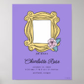 FRIENDS™ Floral Afbeelding Lijst | Baby geboortela Poster (Voorkant)