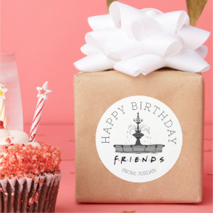 FRIENDS™-fontein   Happy Birthday Gift Ronde Sticker