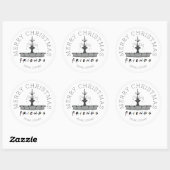 FRIENDS™ Fontein | Kerstcadeautag Ronde Sticker (Vel)