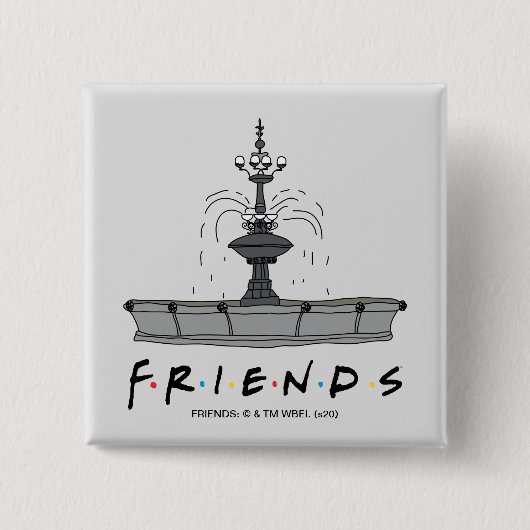 FRIENDS™ Fontein Vierkante Button 5,1 Cm (Voorkant)