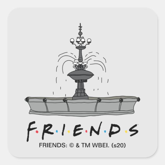 FRIENDS™ Fontein Vierkante Sticker (Voorkant)